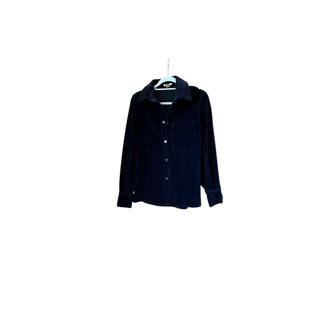 H&M Women's Button-Down Corduroy Shirt - Dark Navy - Picture 6 of 7